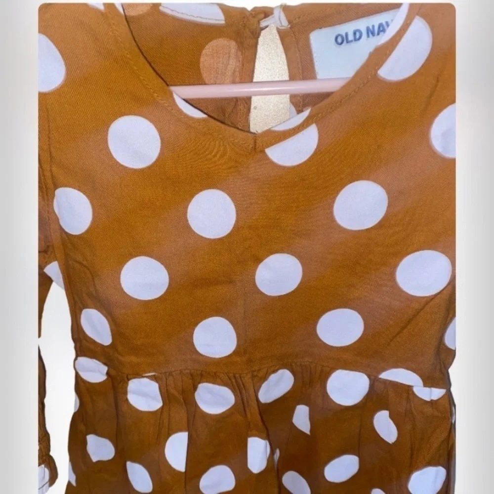 Old Navy Girls Mustard Polka Dot Long Sleeve Dress Size 4T